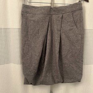 Brunello Cucinelli Grey Wool Midi Skirt